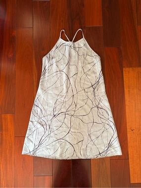 Valerie Stevens dusky lavender Abstract Woven Halter Slip Dress Spaghetti M